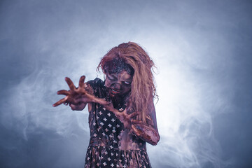 girl,  woman, Zombies, Apocalypse, burnt people