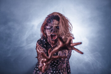 girl,  woman, Zombies, Apocalypse, burnt people