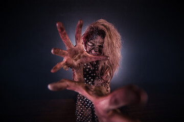 girl,  woman, Zombies, Apocalypse, burnt people