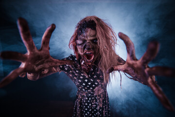 girl,  woman, Zombies, Apocalypse, burnt people