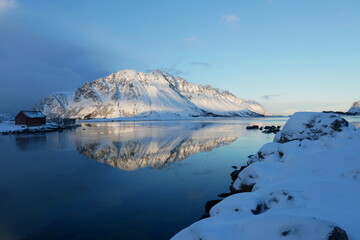 landscape with mountains and lake