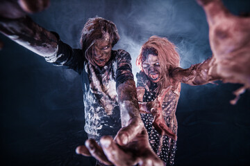 Zombies, Apocalypse, burnt people