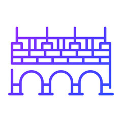 Fototapeta premium bridge building vector illustration isolated on white background. Architecture business concept.