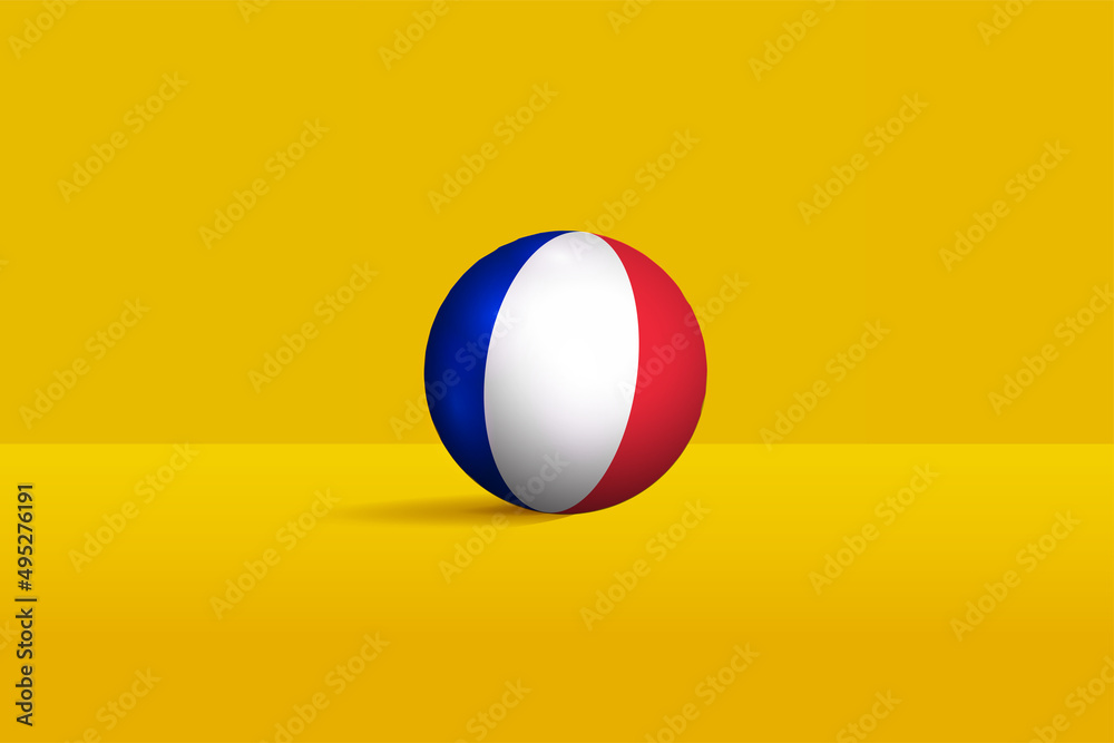 Wall mural france round flag 3d render vector buttons shape, france circle flag vector