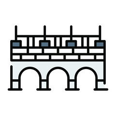 bridge building vector illustration isolated on white background. Architecture business concept.