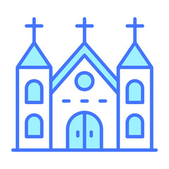 church building vector illustration isolated on white background. Architecture business concept.