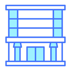 plaza building vector illustration isolated on white background. Architecture business concept.