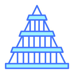pyramid building vector illustration isolated on white background. Architecture business concept.