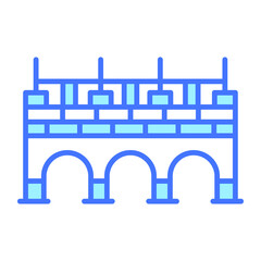 bridge building vector illustration isolated on white background. Architecture business concept.