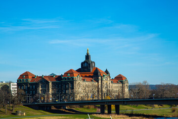 Elbe in Dresden, with many sights, art museum, art academy, tourism