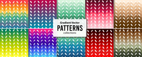 Gradient Seamless Colorful Vector Pattern Collection