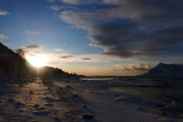 sunset over the mountains