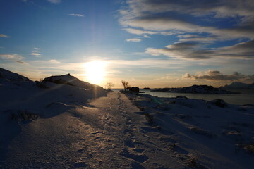 snow, sun ans sky