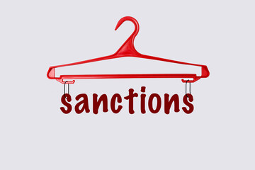 word Sanctions written on paper. the concept on the topic of sanctions in Russia