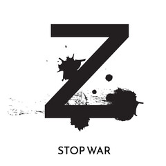 Stylized letter z symbol of Russian in attack and war in Ukraine in 2022