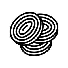 slice onion line icon vector. slice onion sign. isolated contour symbol black illustration