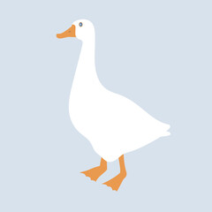 Cute goose isolated flat vector. Cartoon illustration