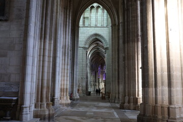 La cathédrale Saint Etienne, style gothique, intérieur de la cathédrale, ville de Auxerre, département de l'Yonne, France