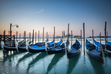 Gondolas at Riva degli Schiavoni, Venice at Sunrise 