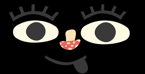 A face made of different things