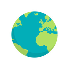 Earth and planet flat illustration.
