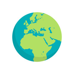 Earth and planet flat illustration.
