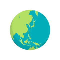 Earth and planet flat illustration.
