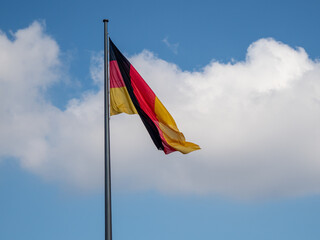 German Flag Flying Over Reichstag Bundestag