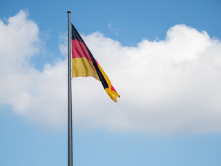 German Flag Flying Over Reichstag Bundestag