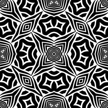 vector black and white seamless pattern. repeated pattern design. 