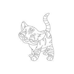 Coloring Page Outline of Cute Cat for kids Animal Coloring Page Cartoon Vector Illustration