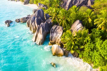 Photo sur Plexiglas Anse Source D'Agent, île de La Digue, Seychelles Paradise beach on the island of La Digue in the Seychelles. Anse Source D'Argent