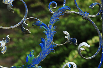 Part of the blue garden gate