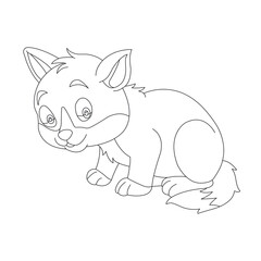Coloring Page Outline of Cute Cat for kids Animal Coloring Page Cartoon Vector Illustration