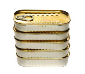 Sealed tin can isolated on white  