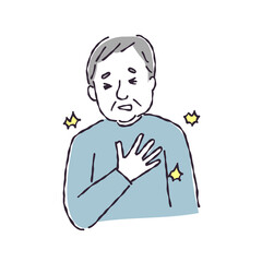 胸を押さえる男性　病気