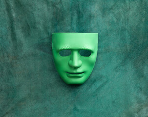 abstract green mask on green background