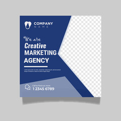 Corporate Social media post template set for Instagram post, banner, Digital marketing agency flyer  vector