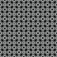 Black and white seamless pattern texture. Greyscale ornamental graphic design. Mosaic ornaments. Pattern template. Vector illustration. EPS10.
