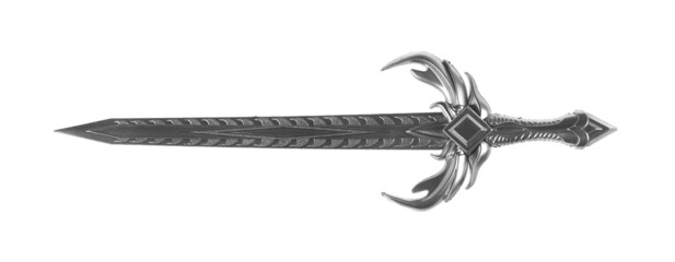 silver sword isolated on white background