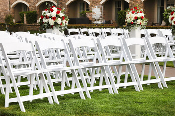 wedding chairs - obrazy, fototapety, plakaty