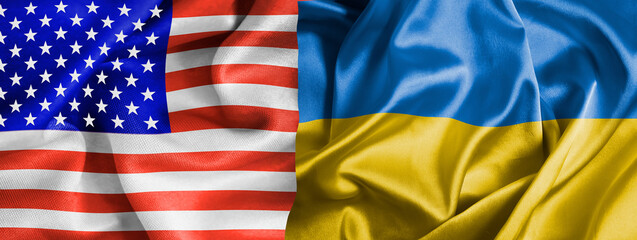 Flag of the United States and Ukraine