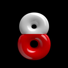 Poland flag number 8 -  3d polish digit - Suitable for Poland, Ukraine war or politics related subjects