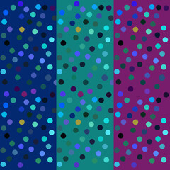 Three coloured background with colorful lights