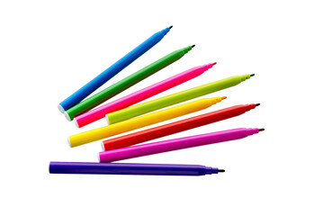 Felt Tip Pens. Multicolored Felt-Tip Pens isolated. Colorful markers pens