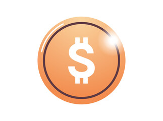 Obraz premium Dollar and coin flat illustration. 