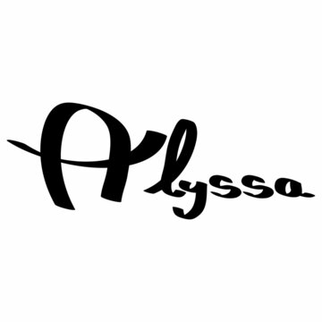 Alyssa female name street art design. Graffiti tag Alyssa. Vector art.