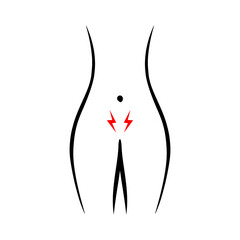 Menstruation symptoms  icon isolated on white background
