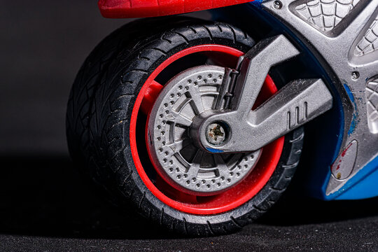 motorcycle toy in photo studio
