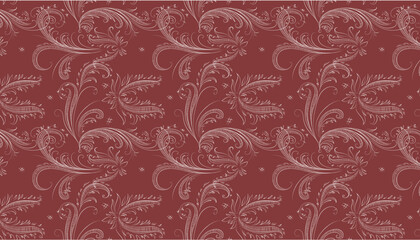 Vector illustration Pattern with white flowers on a red background